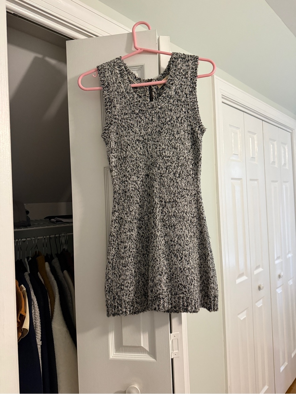 Urban Outfitters Black & White Marled Sleeveless Knit Dress